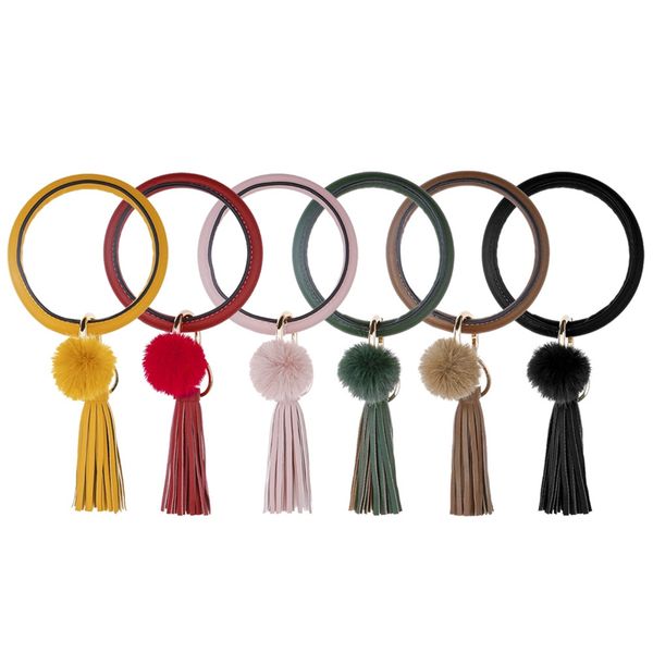 

new multicolor bohemian tassel round bracelet 6 colors ehthic boho statement leather keychain big bracelet gifts for women, Golden;silver