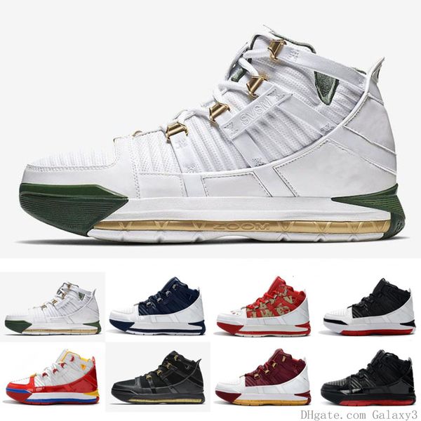 

2019 new #23 zoom iii 3 svsm away home superbron mens basketball shoes 3s chaussures sports trainers sneakers size 7-12