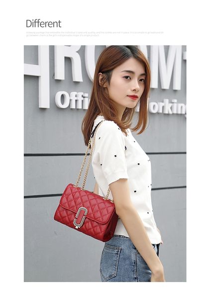 

натуральная кожа алмазный lattice малый квадрат пакет цепи одного плеча пакет 2019 наклонная satchel женщина темперамент богиня luxury bag