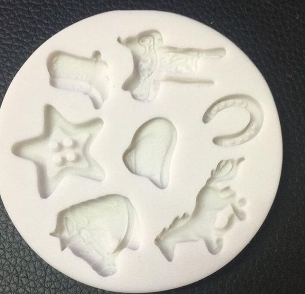 

silicone mold cow boy horse foot hat star shoe mould sugar craft gumpaste chocolate fondant cake decorating baking tool