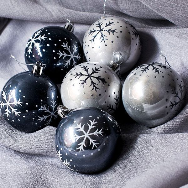 

6pcs/lot multicolor plastic ball christmas tree ornaments hanging pendants craft new year xmas decor home party decoration 62602