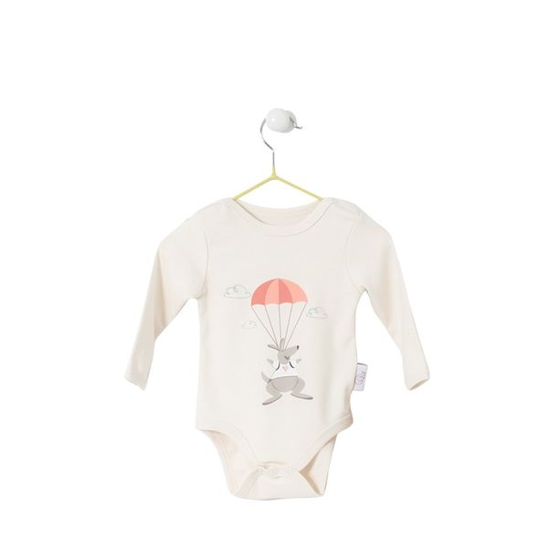 

red kangaroo baby organic cotton long sleeve bodysuits (0mths-3mths, White