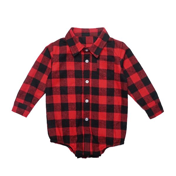 

autumn spring baby girls boys clothes christmas plaid rompers toddler newborn baby fits one piece suit, White