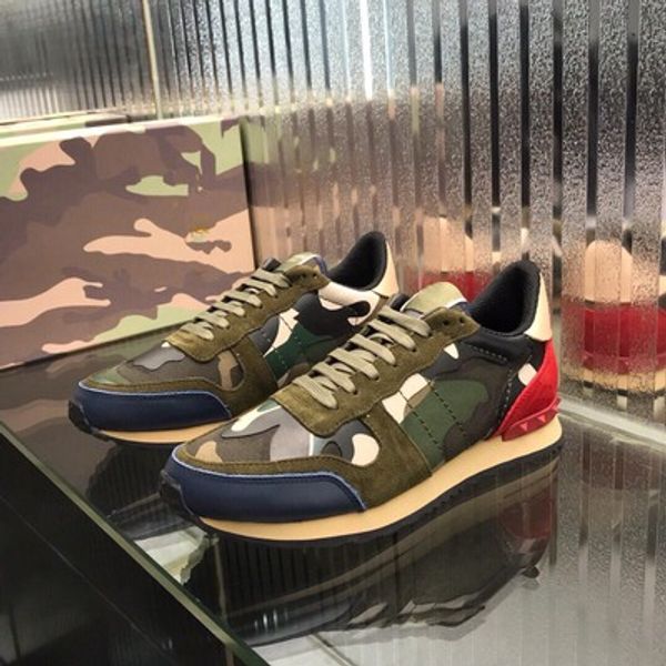 

new fashion luxury designer mens womens shoes sneakers rivets camouflage comfort platform casual shoes trainers dress shoes, Black