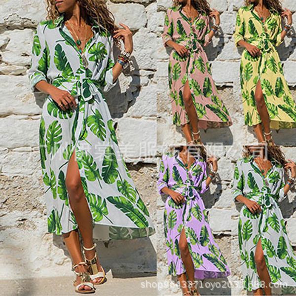 

summer and autumn new tie print middle sleeve lace lady dress, Black;gray