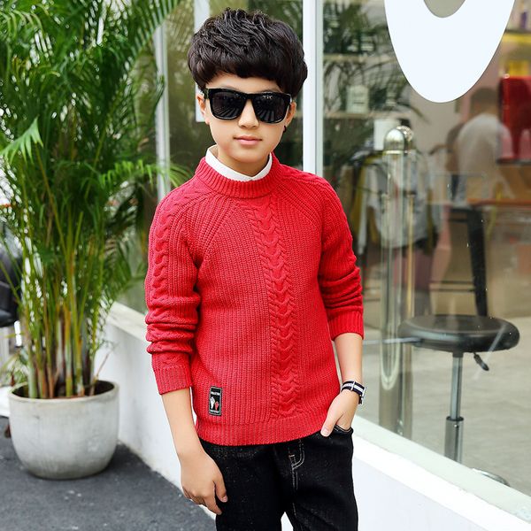 

2019 winter children's clothing boy's clothes pullover sweater kids clothes cotton products keep warm boy sweater thicker, Blue
