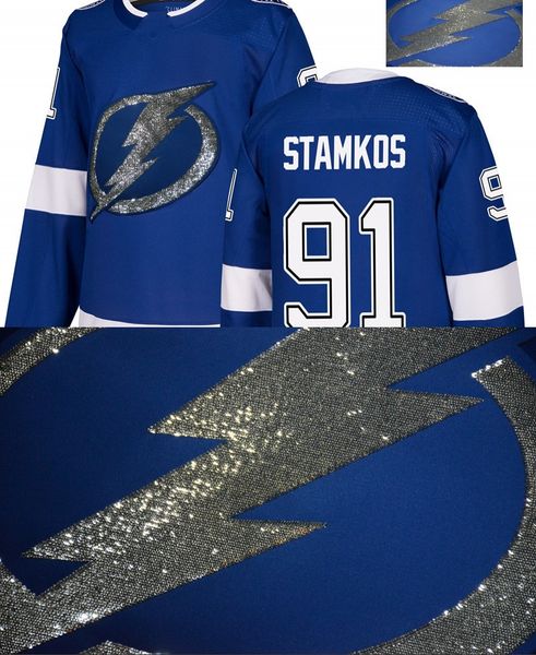 

91 Stamkos Special Wafer Stiched,Shiny Jersey Tampa Bay Lightning Steven Stamkos Tyler Johnson Nikita Kucherov Victor Hedman Hockey Jersey