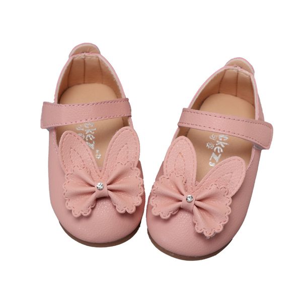 

cozulma baby girls princess bowtie shallow casual shoes fashion kids flats children soft sole ear shoes size 15-30, Black