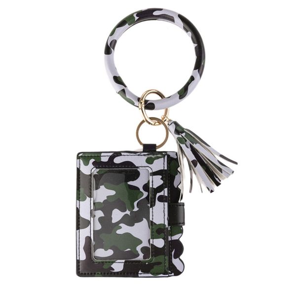 

2020 keychain card bag for women men leopard snake wallet pu leather tassel kabaw fashion wristlet keychain jewelry, Silver