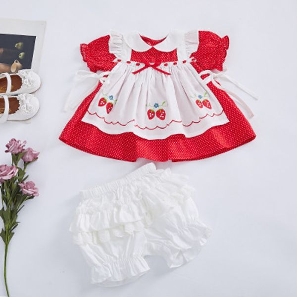 

baby girls spanish spain style dress and short, Red;yellow