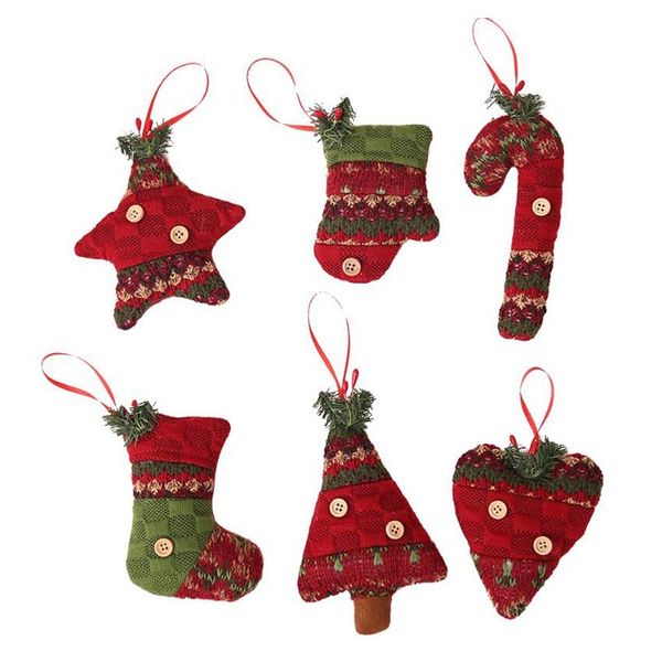 

6 style christmas ornaments creative socks crutches stars xmas tree hanging decoration door wall plate pendant christmas tree