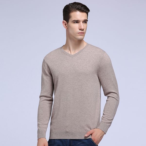 

men's 100% pure merino wool solid v-neck sweater, White;black
