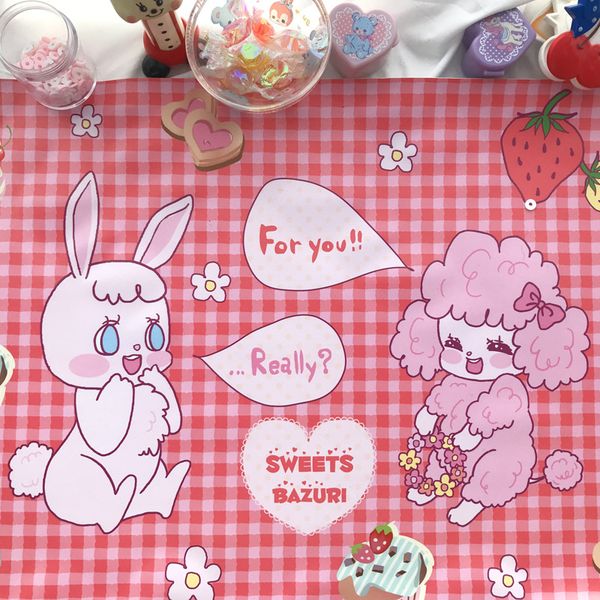 

симпатичная пвх скатерть девушка розовый стол коврик placemat клавиатура pad