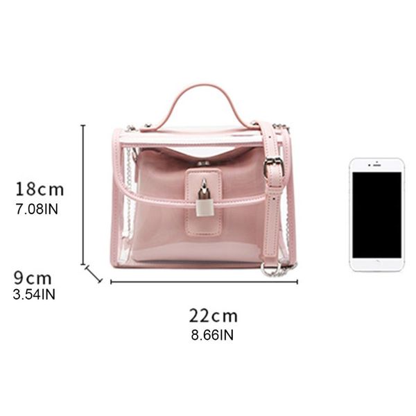 

women girls handbag transparent crossbody shoulder bag summer beach purse 35ef
