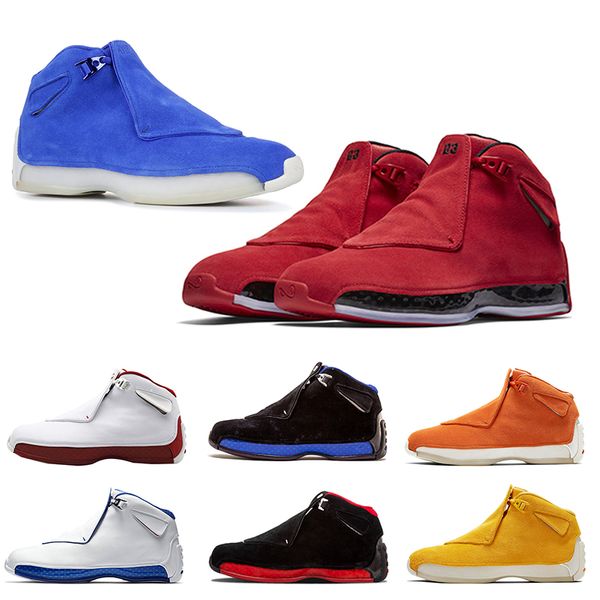 

luxury suede 18 18s basketball shoes jumpman toro og black sports royal cool grey bred cdp 2008 racer blue yellow oche trainers sneakers, White;red