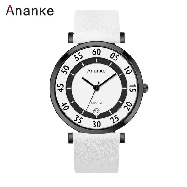 

019 sleek minimalist couple watch waterproof quartz watch #calendar, Slivery;brown