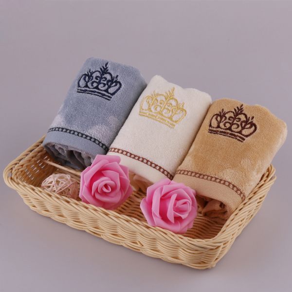 

cotton soft hand face towel square towel absorbent crown embroidery