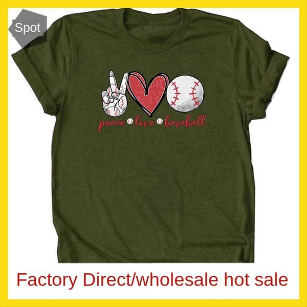 

duan xiu peace love letter t-shirt female duan xiu peace love baseball baseball letter t-shirt female, White