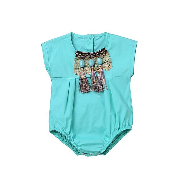 

new summer babies solid tassles bodysuits newborn infant baby girls cute tassel bodysuit one-pieces