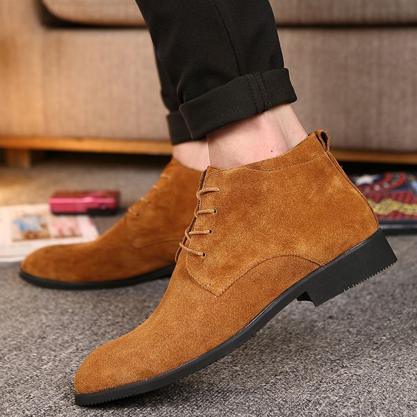 

fashion men oxfords casual shoes mens casual boots plus size velvet high-shoes sneakers autumn and winter warm boot, Black