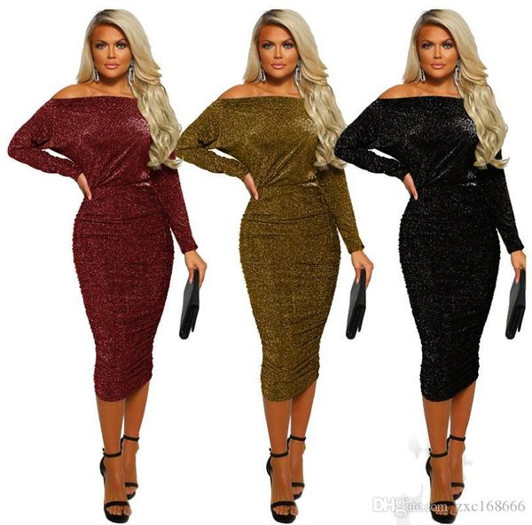 

2019 women spring club bodycon dresses vintage party night club midi dress fashion long sleeve mini dress christmas dress