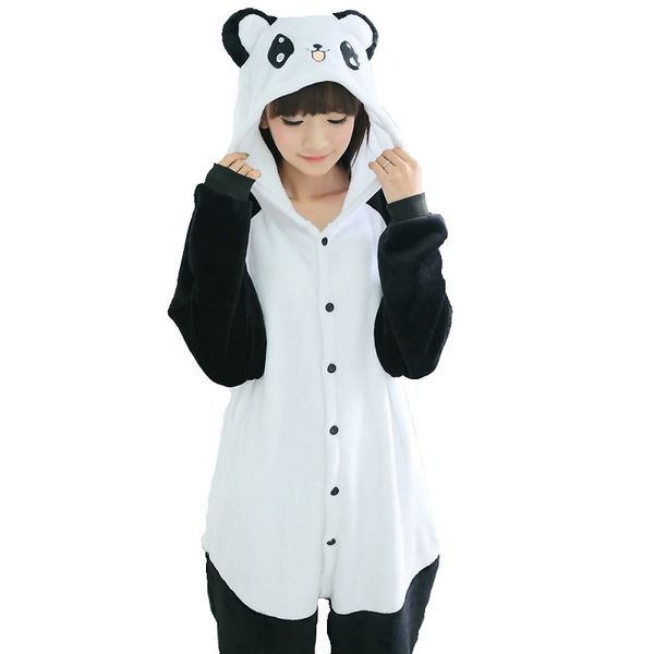 

winter 2019 cute animal pajamas sets cartoon sleepwear stitch pajamas unicorn kigurumi unicornio women men warm hooded nightie, White