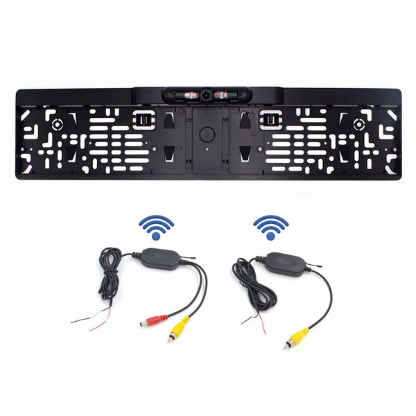 

wired / wireless car rear view camera backup reverse camera european license plate frame with ir light