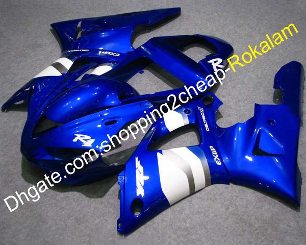 Kit aftermarket per moto YZF1000 Carena per Yamaha YZF 1000 R1 2000 2001 YZF-R1 Carene complete in ABS bianco blu (stampaggio ad iniezione)
