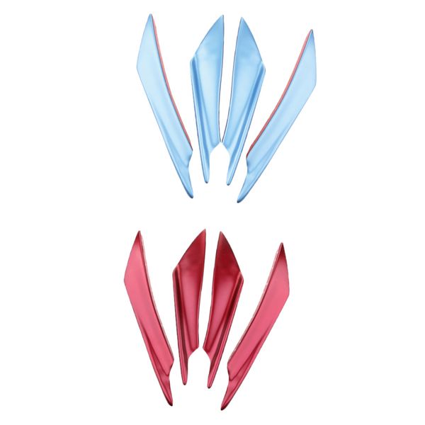 

8 pieces red blue car universal front bumper spoiler lip splitter fins