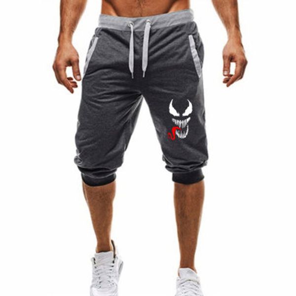 

summer men knee length shorts color venom joggers short sweatpants trousers men bermuda shorts roupa masculina, White;black