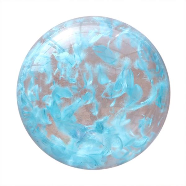 

inflatable beach ball water ball innovation transparent built-in feathers beach pool ocean baby beach funny toys 0