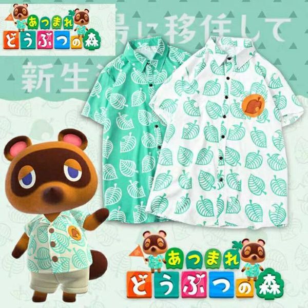 

animal crossing костюм майка для взрослых детей tom nook косплей leaf печати лето футболка с коротким рукавом рубашки одежды мужчина мальчик, White;black