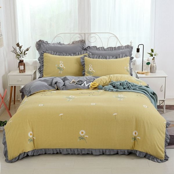 Chic Home Korean Ruffled Bedding Set For Girls Full Queen Size