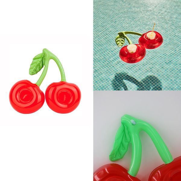 

inflatable cherry drink pool float toys inflatable cup holder swimming ring party toys beach kids adults pool party supplies