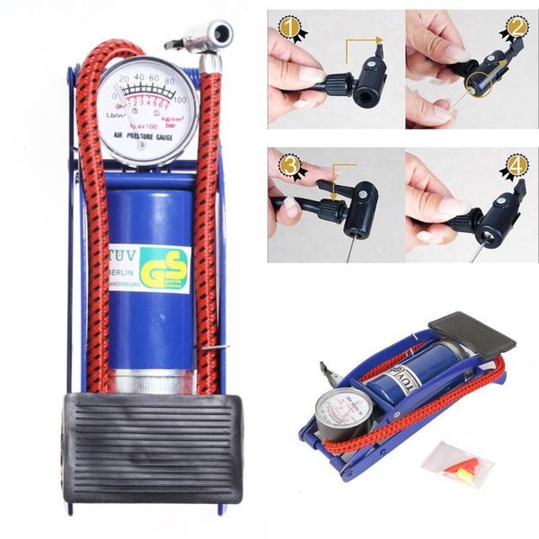 

portable high pressure foot pump tire air universal tire, ball, etc pump car air as picture