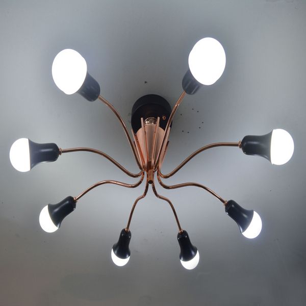 Modern Spider 12 Lights 8 Lights Large Metal Ceiling Lamp Flush