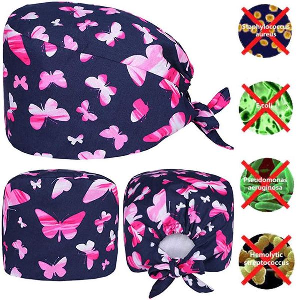 

women and men cotton bandage adjustable scrub cap sweatband bouffant hat gorro enfermera quirofano 2020 new fashion #t1p, Black