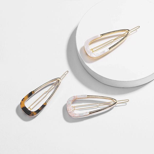 

1pc korea tortoiseshell acrylic hair clip barrette fashion geometric hollow waterdrop hairpins hair accessories for women girls