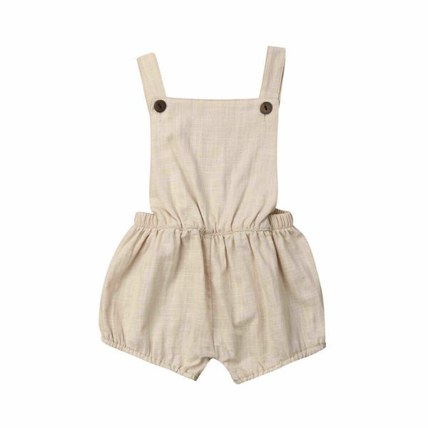 

2020 New Summer Toddler Kids Baby Boys Clothes Causal Beige Sleeveless Romper Backless Jumpsuit Outfits Overalls Cotton Sunsuit