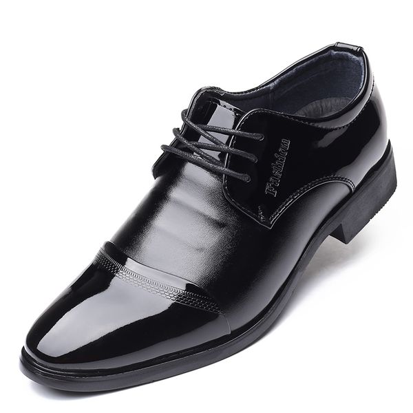 

business oxford leather shoes men breathable formal dress shoes male office wedding flats footwear mocassin homme %q6716, Black