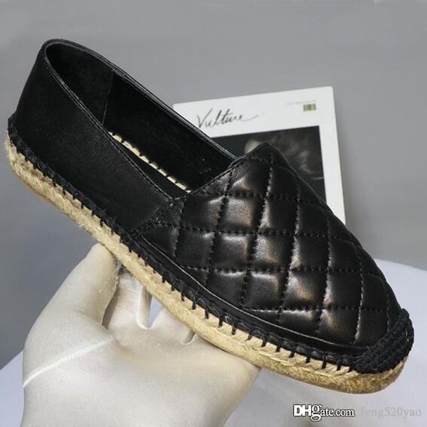 

luxury designer platform casual shoes classic sheepskin flat shoes summer lazy breathable leather women fisherman shoes large size 34-42, Black