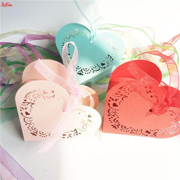 

10pcs/lot colors love heart candy box pink purple white red wedding party favors candy gifts boxes 5z