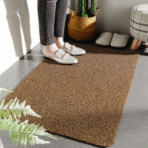 Door Mat Rectangle Pure Color Non Slip Household Rug Remove Dust