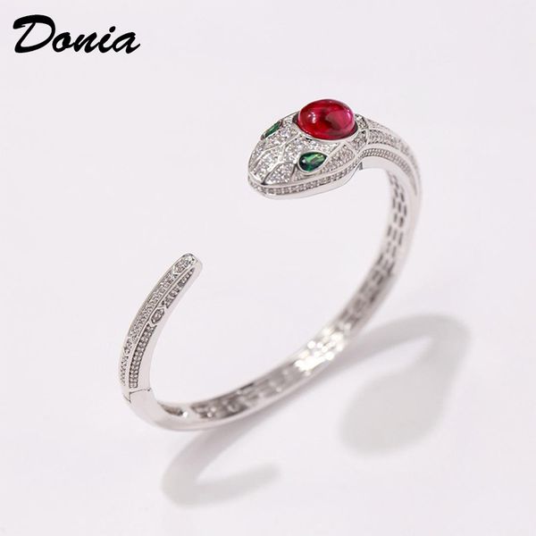 

donia jewelry three color electroplating exaggerated micro inlay zircon ferocious animal adjustable bracelet personalized birthday gift, Black