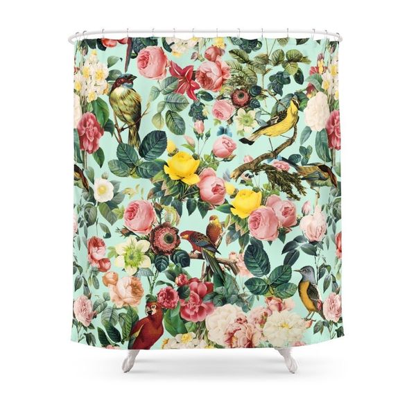 

floral and birds iii shower curtain
