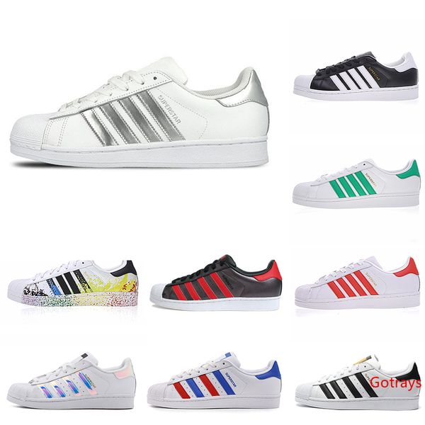 

size 36-45 original superstar white hologram iridescent junior superstars casual shoes super star women men women leather fashion shoe