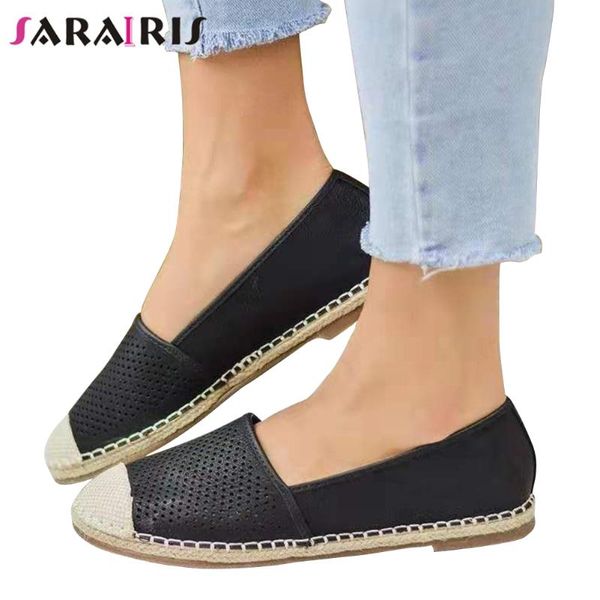 

sarairis big size 35-41 new ladies casual hollow loafers slip-on flats women fashion mixed colors spring autumn shoes woman, Black