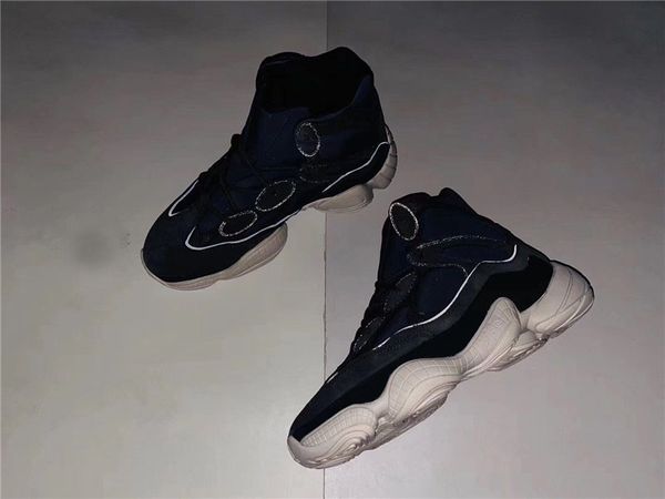 

est authentic originals 500 high slate 3m reflective black white kanye west fw4968 running shoes men women sport sneakers with box