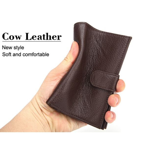 

business men's certificate bag wallets new fashion cow genuine leather short wallet passport wallet card id holders, Brown;gray