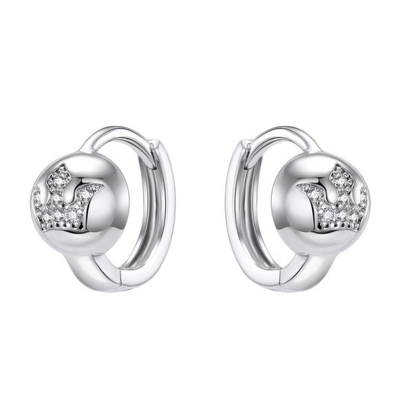 

1pair unique cute zircon queen crown hoop earrings women simple personality silver color round mini small earrings jewelry e271, Golden;silver